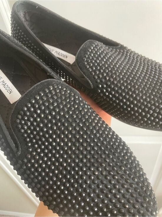 Steve Madden Caviarr Men’s Size 8 Black Studded Loafers Slip On Dress Shoes